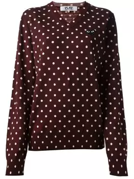 Comme Des Garons Play свитер в горошек, красный