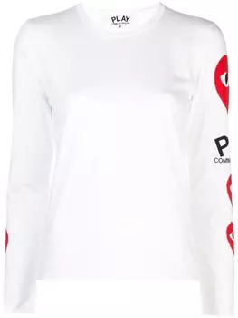 Comme Des Garons Play толстовка с логотипом heart, белый
