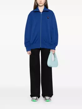 Comme Des Garons Play трикотажная спортивная куртка с принтом в виде сердца, синий