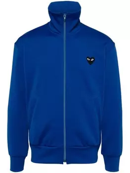 Comme Des Garons Play трикотажная спортивная куртка с принтом в виде сердца, синий