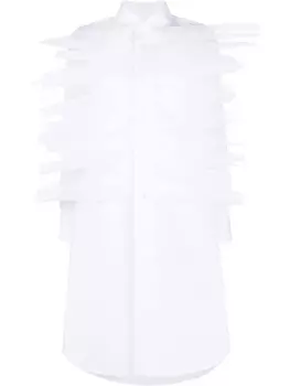 Comme Des Garons рубашка с длинными рукавами и оборками, белый