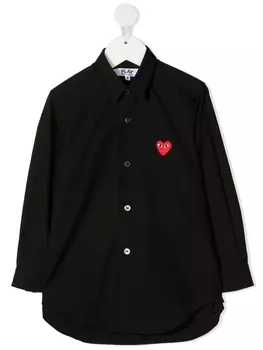 Comme des Garons рубашка с нашивкой-логотипом, черный