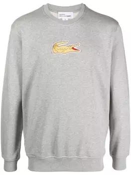 Comme Des Garons Shirt джемпер с нашивкой-логотипом из коллаборации с Lacoste, серый