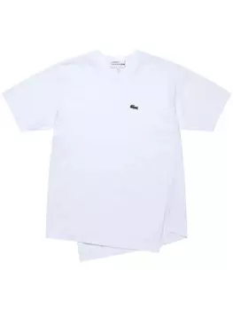 Comme Des Garons Shirt футболка асимметричного кроя из коллаборации с Lacoste, белый