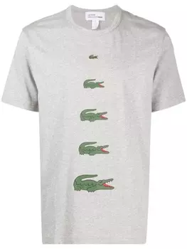 Comme Des Garons Shirt футболка с логотипом из коллаборации с Lacoste, серый