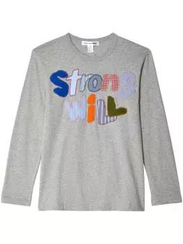 Comme Des Garons Shirt футболка с вышитым длинным рукавом, серый