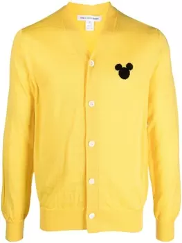 Comme Des Garons Shirt кардиган вязки интарсия с логотипом из коллаборации с Disney, желтый