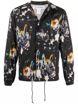 Comme Des Garons Shirt куртка-рубашка с абстрактным принтом, черный