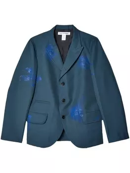 Comme Des Garons Shirt однобортный пиджак с эффектом разбрызганной краски, серый