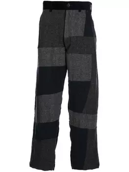 Comme Des Garons Shirt прямые брюки в технике пэчворк, синий