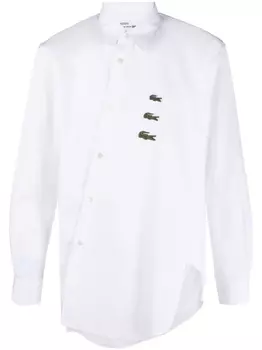 Comme Des Garons Shirt рубашка асимметричного кроя из коллаборации с Lacoste, белый