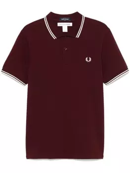 Comme Des Garons Shirt рубашка поло с вышитым логотипом из коллаборации с Fred Perry, красный
