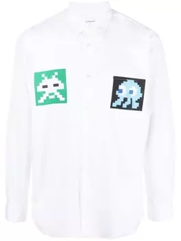 Comme Des Garons Shirt рубашка с длинными рукавами и графичным принтом, белый