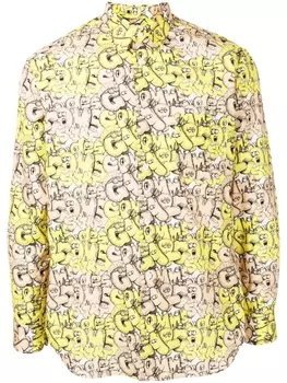 Comme Des Garons Shirt рубашка с графичным принтом, желтый