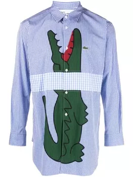 Comme Des Garons Shirt рубашка с логотипом из коллаборации с Lacoste, синий