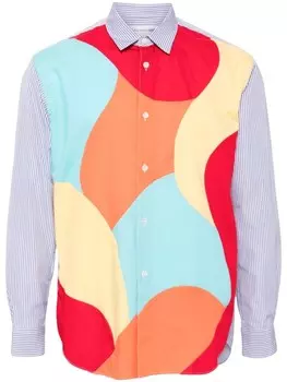 Comme Des Garons Shirt рубашка в технике пэчворк, синий
