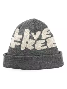 Comme Des Garons Shirt шапка-бини, связанная интарсией, серый