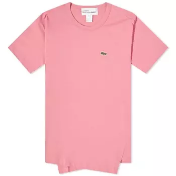 Comme des Garons Shirt x Lacoste Асимметричная футболка, розовый
