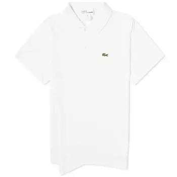 Comme des Garons Shirt x Lacoste Асимметричная рубашка-поло, белый
