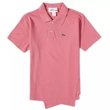 Comme des Garons Shirt x Lacoste Асимметричная рубашка-поло, розовый
