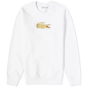 Comme des Garons Shirt x Lacoste, большой свитшот под крокодила, белый
