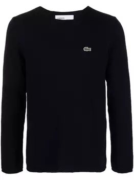 Comme Des Garons Shirt x Lacoste intarsia-knit logo jumper, синий