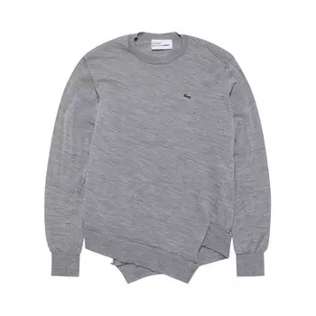 Comme des Garons SHIRT x Lacoste Маленький свитер с вышитым логотипом, цвет Серый