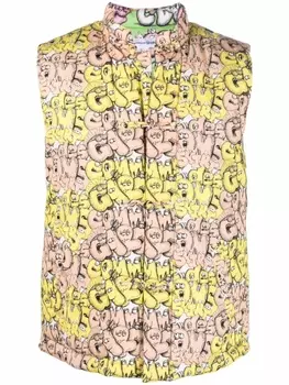 Comme Des Garons Shirt жилет с логотипом из коллаборации с Kaws, желтый