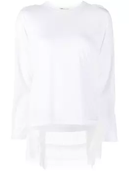 Comme Des Garons топ с оборками и длинными рукавами, белый