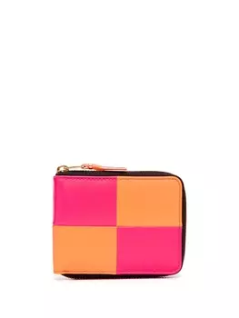 Comme Des Garons Wallet клетчатый кошелек с круговой молнией, оранжевый