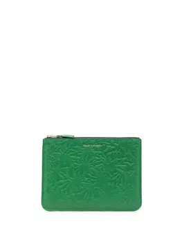 Comme Des Garons Wallet кошелек на молнии с тиснением, зеленый