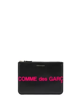 Comme Des Garons Wallet кошелек с логотипом, черный