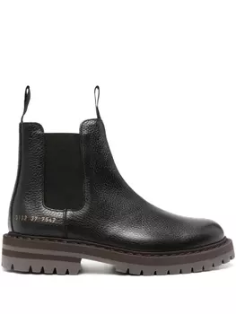 Common Projects serial-number leather Chelsea boots, черный