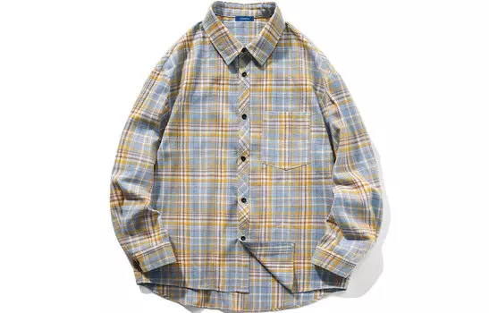 COMOWA рубашка унисекс, Желтый проверенный