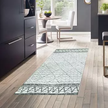 Conceptum Hypnose, F5081 v2 - Бирюзовый, Ковер, бирюзовый, 100 х 300 см