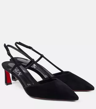 Condoroline 55 замшевые босоножки на ремешке Christian Louboutin, Black/Lin Black