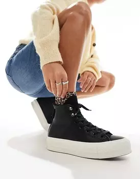 Converse – Chuck Taylor All Star Lift Hi – черные спортивные туфли с высоким берцем