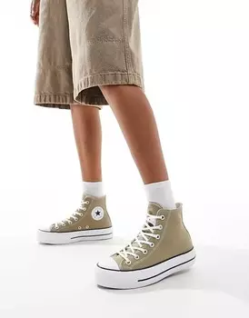 Converse – Chuck Taylor All Star Lift Hi – Зеленая спортивная обувь