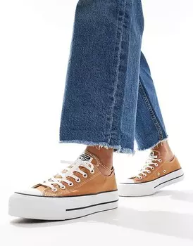 Converse – Chuck Taylor All Star Lift Ox – Темно-коричневые кроссовки