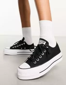 Converse – Chuck Taylor Lift Ox – черные кроссовки на платформе
