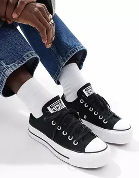 Converse – Chuck Taylor Lift Ox – Кроссовки mit Plateausohle цвета Schwarz