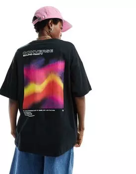 Converse — Colorful Sound Waves — Черная футболка