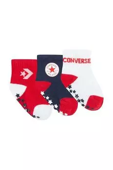 Converse Детские носки, 3 пары, красный