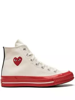 Converse кеды CdG x Chuck Taylor 70 Hi, белый