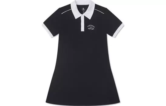 Converse Женское платье с шортами и рукавами, цвет Black