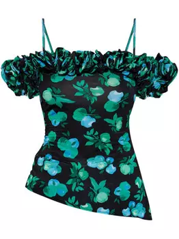 Coperni блузка с цветочным принтом, черный