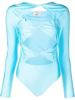 Coperni боди с вырезами, синий