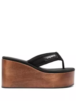 Coperni босоножки на платформе с нашивкой-логотипом, черный