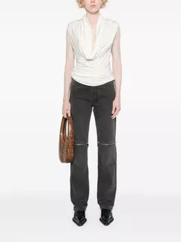 Coperni джинсы с молнией на коленях, серый