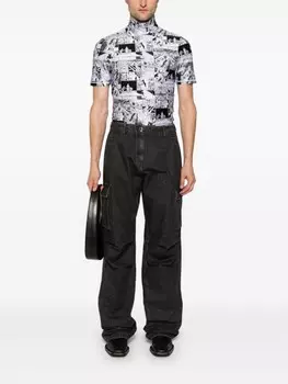 Coperni футболка с воротником-воронкой и принтом, белый